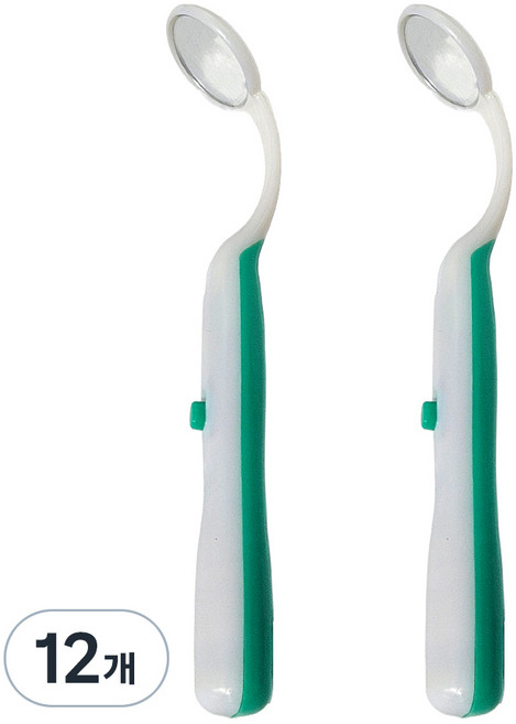 모리의집 가정용 치아 확인 거울 LED 치아경 초록, 12개