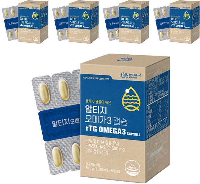 대상웰라이프 알티지 오메가3, 30정, 5개
