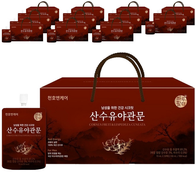 하루활력 남성을 위한 건강 시크릿 산수유야관문, 2.1L, 12개