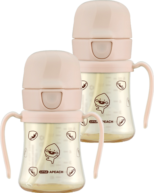 그로미미 카카오프렌즈 PPSU 빨대컵, 200ml, 2개, 스윗피치