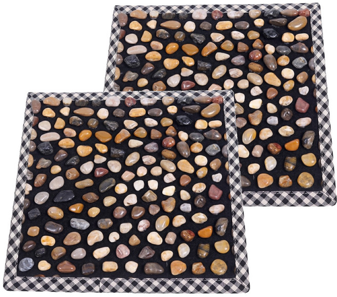 유니트리 자갈 발지압매트 중형, 2개, 물결