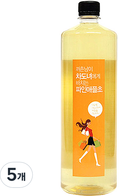 천년미인 차도녀 파인애플초, 1L, 5개