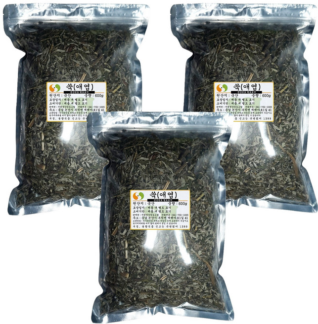 자연한재 말린 쑥, 3개, 600g