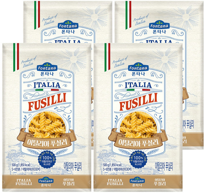 폰타나 이탈리아 푸실리, 500g, 4개