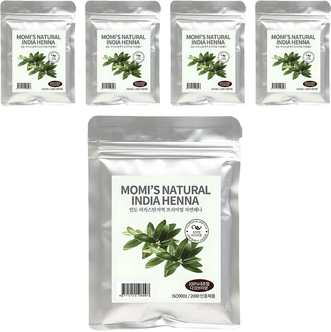 India Henna染髮劑, Natural Dark Brown, 5包