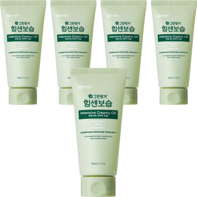 그린핑거 힘센보습 인텐시브 크리미 오일 유아 크림, 180ml, 5개