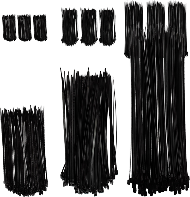 엔더 플렉시블 케이블 타이 대 200p + 중 200p + 소 200p 세트, 4세트, 블랙