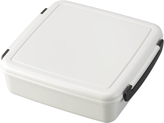 inomata 扣蓋式分隔便當盒 BPA Free 日本製 白色, 1個, 白色 分隔