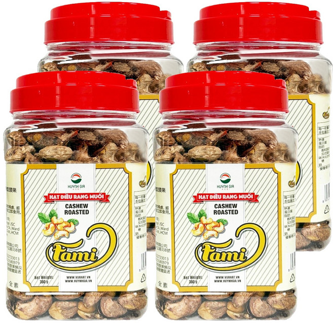 AJI OKASHI 味覺百撰 越南鹽味帶皮腰果, 4罐, 380g