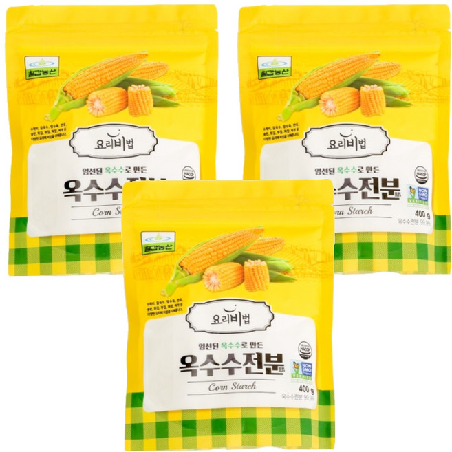 칠갑농산 옥수수전분, 400g, 3개