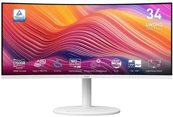 msi 微星 Modern 曲面美型螢幕 2K/HDMI/喇叭/VA, MD342CQPW, 86.36