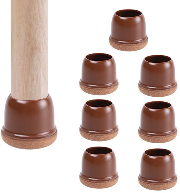 써뉴즈 홈 실리콘 소음방지 의자 가구 발 커버 원형, 브라운, 8개