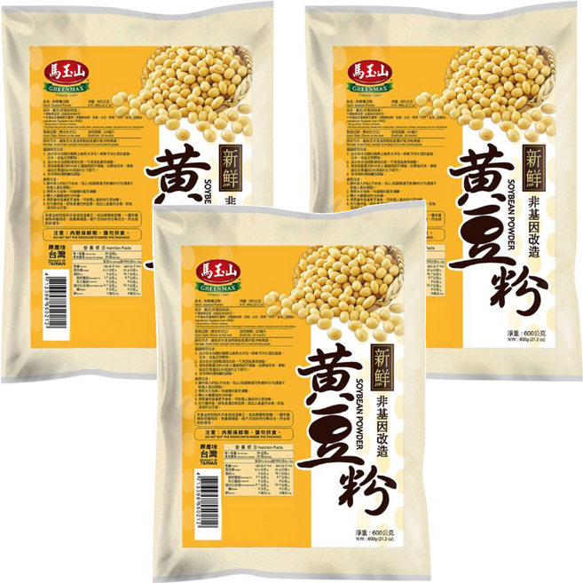 馬玉山 新鮮黃豆粉, 600g, 3包