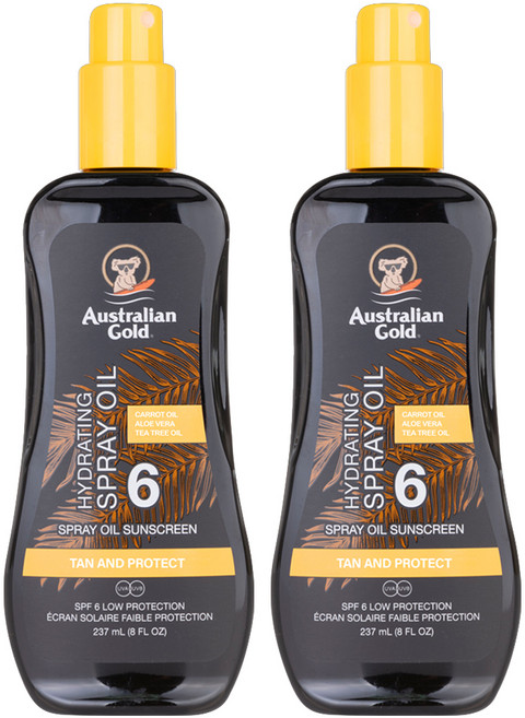 오스트레일리안골드 SPF6 스프레이 태닝오일, 237ml, 2개