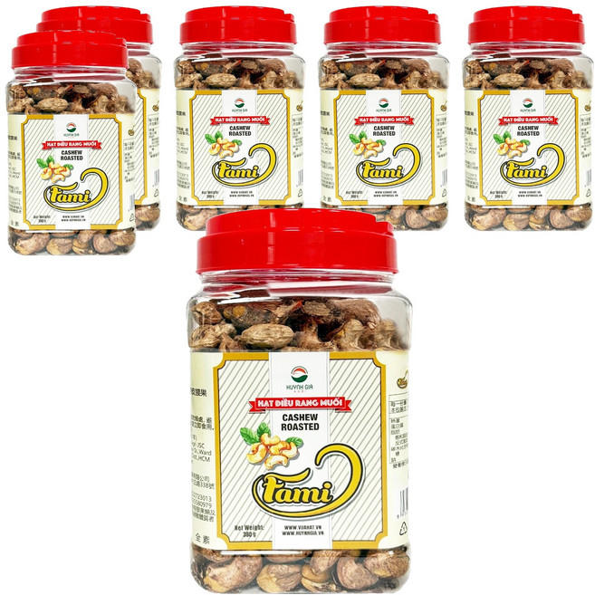 AJI OKASHI 味覺百撰 越南鹽味帶皮腰果, 6罐, 380g