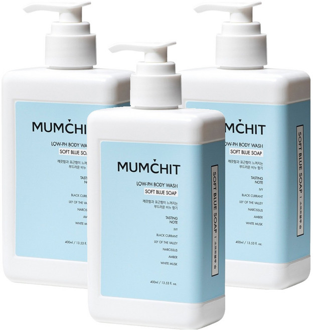 멈칫 약산성 바디워시 소프트 블루솝, 400ml, 3개