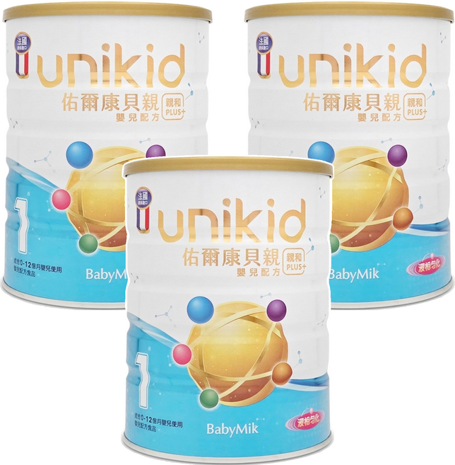 BabyMik 佑爾康貝親 嬰兒配方奶粉 1號 0~12月, 850g, 3罐