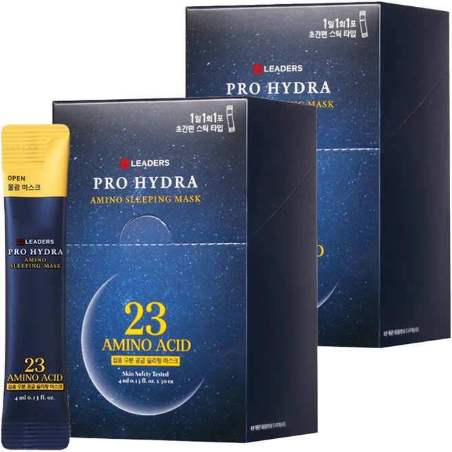 리더스 프로하이드라 아미노 슬리핑 마스크팩, 4ml, 60개 - 쿠팡