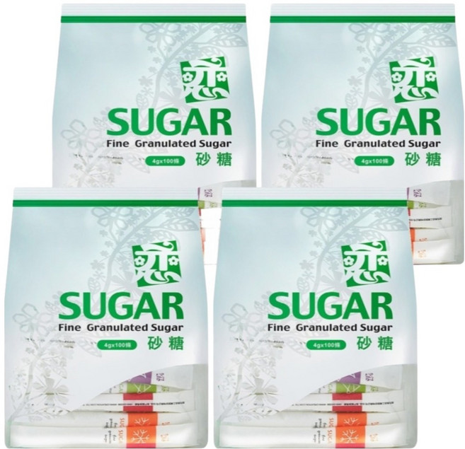 開元食品 戀 長條砂糖 100入, 400g, 4袋