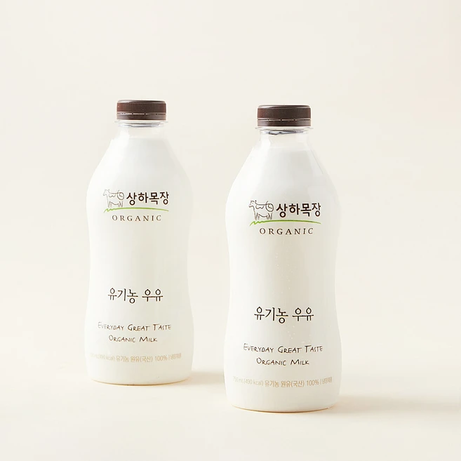 상하목장 유기농인증 우유, 750ml, 2개 - 쿠팡