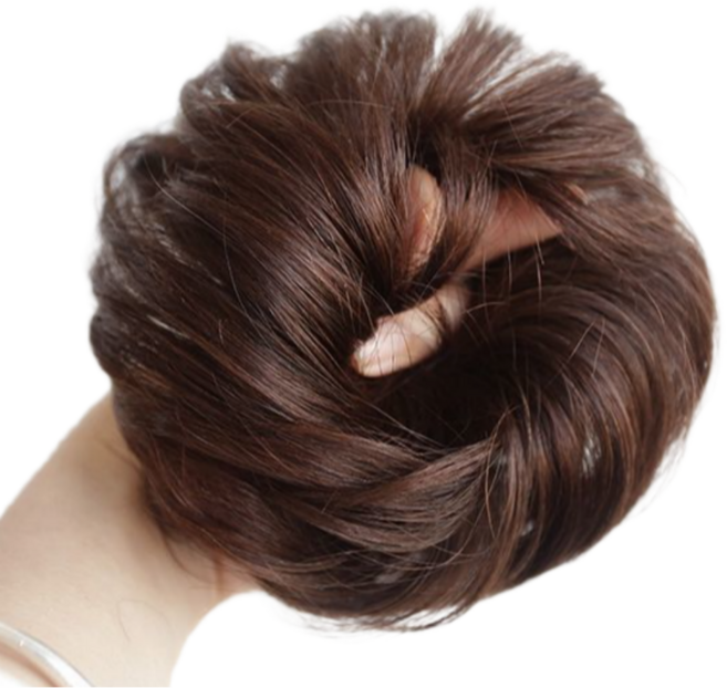 홈지 올림머리 볼륨 부분가발 머리고무줄 머리끈, 브라운, 1개