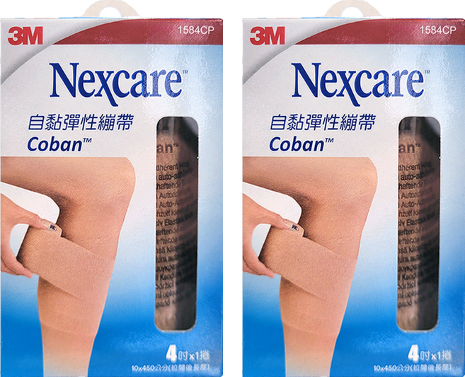 3M Nexcare 自黏彈性繃帶 1584CP 4吋, 2捲, 1捲
