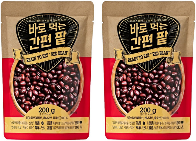바로먹는 간편 팥, 2개, 200g