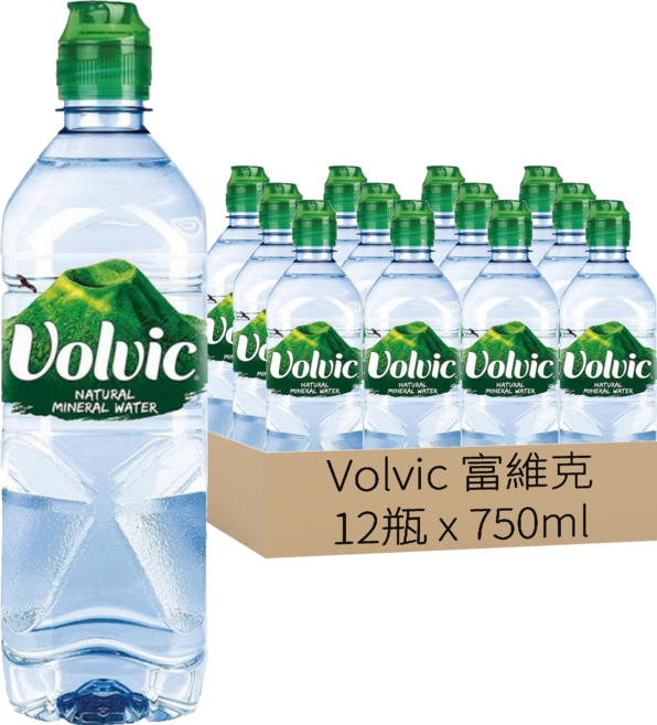Volvic 富維克 台灣公司貨 天然礦泉水, 750ml, 12瓶