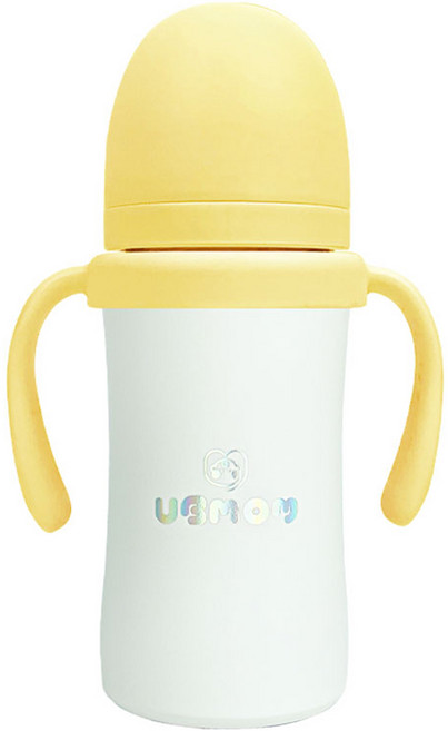 유비맘 시그니처 보온보냉 스테인리스 유아 빨대컵, 220ml, 1개, 바나나
