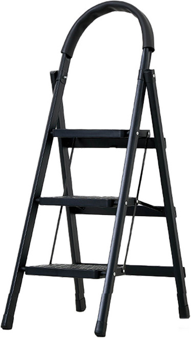 코멧 접이식 A형 3단 계단형 사다리 블랙, 1개