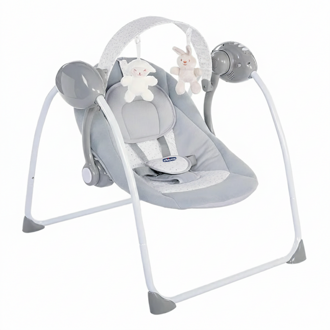 chicco Relax & Play 電動音樂安撫嬰兒鞦韆, 極簡灰, 1個