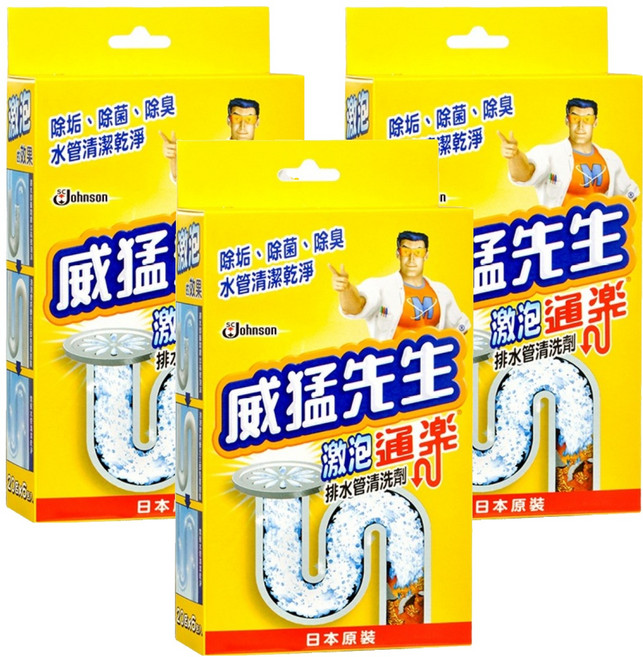 Mr Muscle 威猛先生 激泡排水管清洗劑 6包, 120g, 3盒