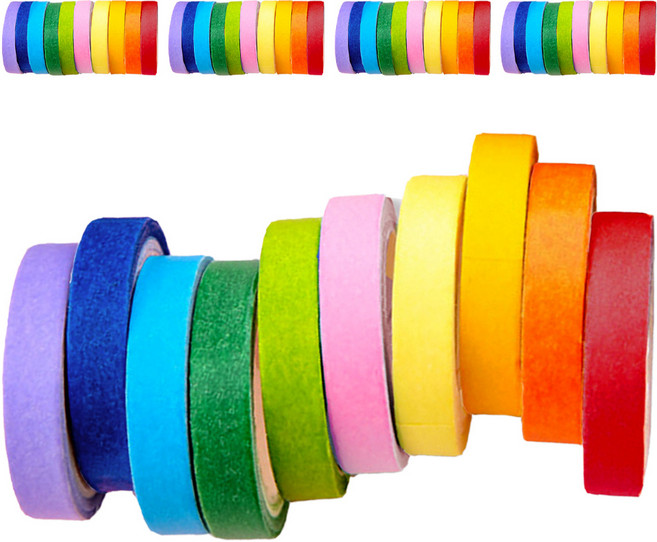 레더스 무지개 마스킹 테이프 10종 세트 7mm x 3.5m, 혼합색상, 5세트