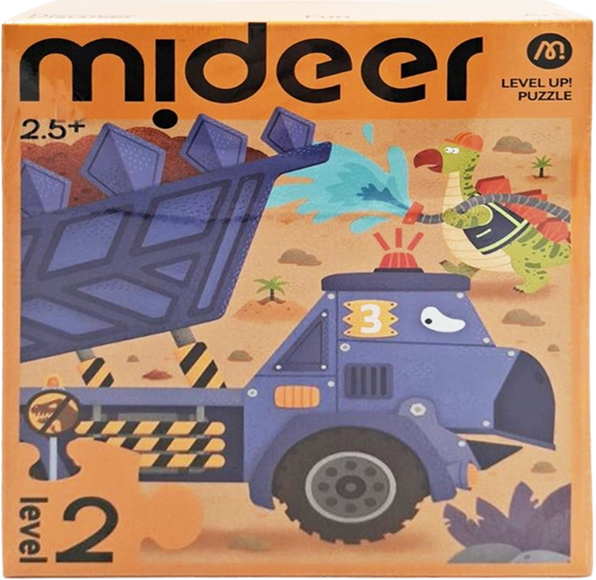 mideer 益智升級拼圖系列 2階 恐龍施工中, 1盒, 37片