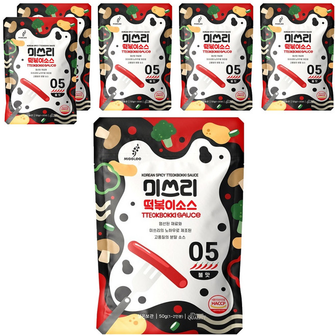 미쓰리 떡볶이소스 05번 불맛, 50g, 6개