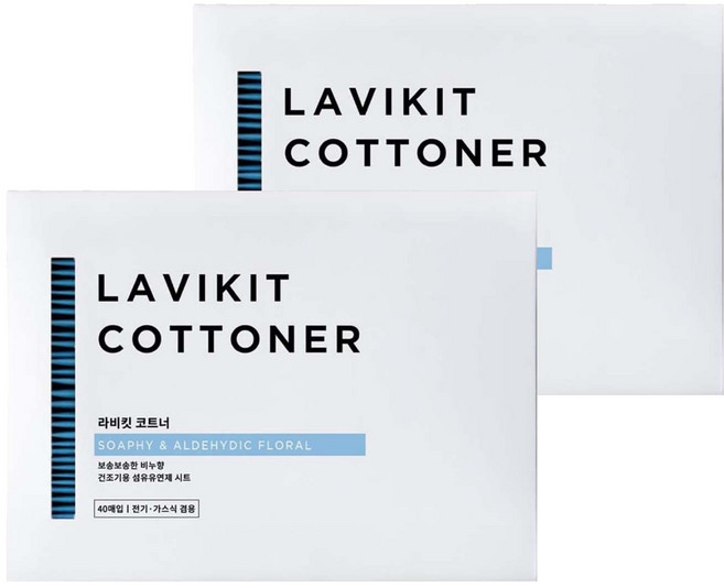 La vikit Cottner 烘衣機專用香氛柔軟紙 皂香, 40片, 2盒