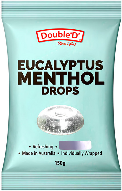 Double'D' 潤喉糖 薄荷尤加利, 150g, 1袋