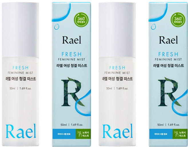 라엘 여성용 청결 미스트, 2개, 50ml