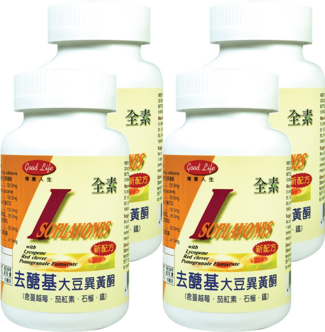 good Life 得意人生 去醣基大豆異黃酮, 60顆, 4罐
