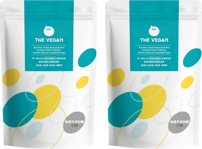THE VEGAN 樂維根 植物優蛋白 無加糖芝麻-1KG, 1kg, 2包