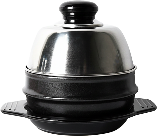 韓國產蒸蛋陶鍋 + 專用鍋蓋 + 鍋墊, 13.4cm, 1組