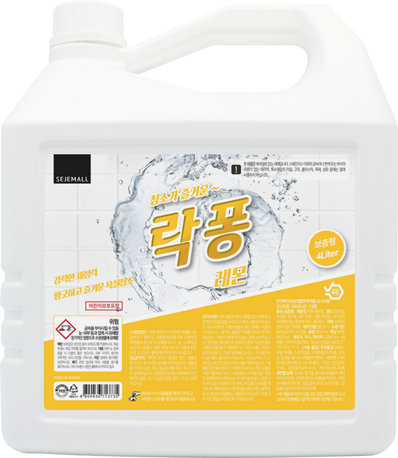 락퐁 욕실 청소세제 레몬향, 4L, 1개
