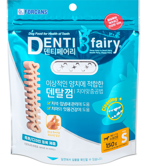 포켄스덴티페어리 강아지 덴탈껌 S, 타피오카, 150g, 1개