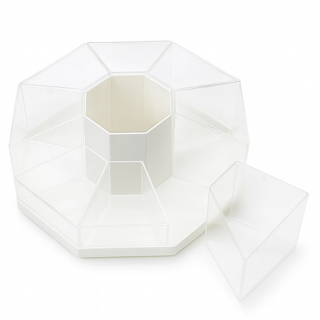 리빙망고 데스크오거나이저 회전 연필꽂이, 투명, 1개