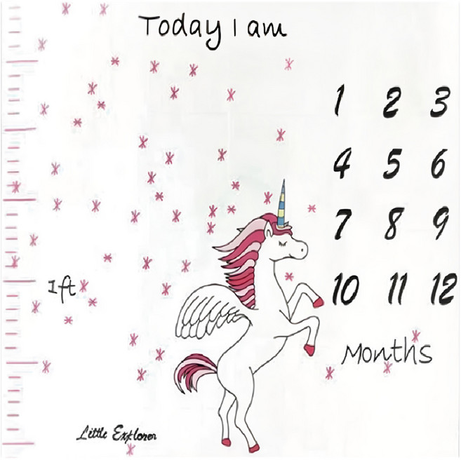 寶寶成長背景布 09, 飛馬 白色, 1條
