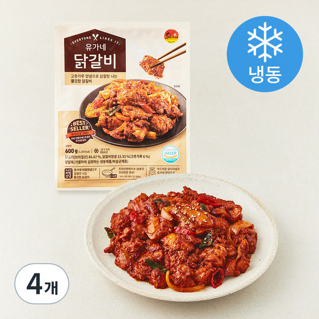 유가네 닭갈비 (냉동), 4개, 600g