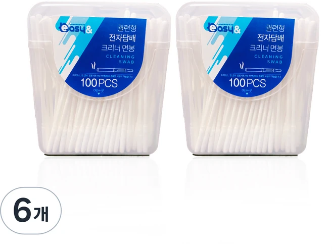 이지앤 궐련형 전자담배 크리너 면봉, 100개입, 6개 - 쿠팡