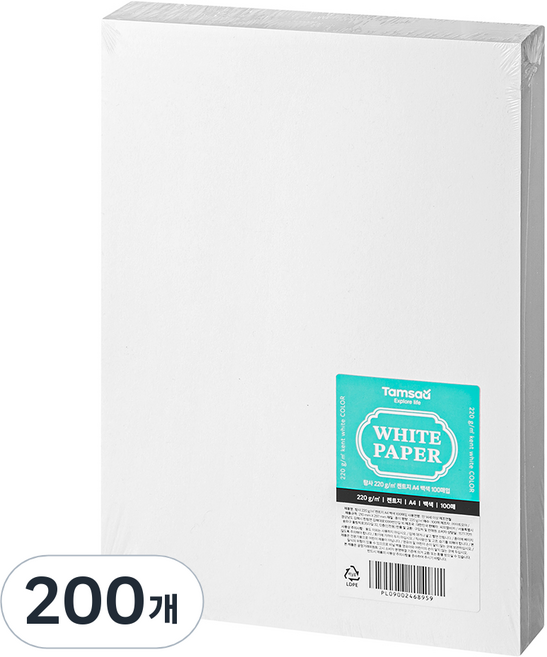 Tamsaa 肯特紙 白色 220g A4, 200個