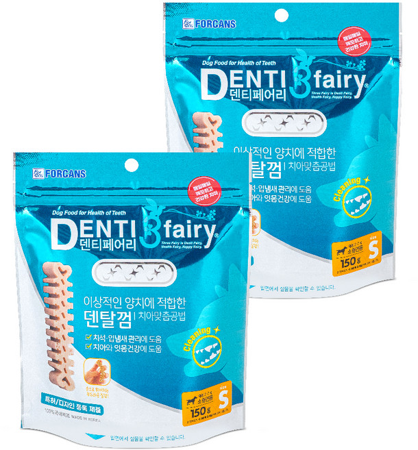 포켄스덴티페어리 강아지 덴탈껌 S, 타피오카, 150g, 2개