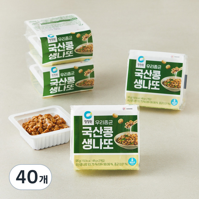 청정원 우리종균 국산콩 생나또, 48g, 8개입, 5개